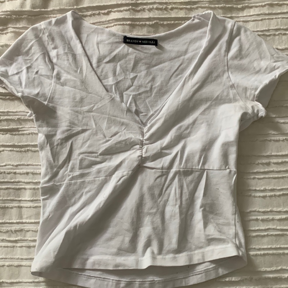 brandy Melville white cropped t